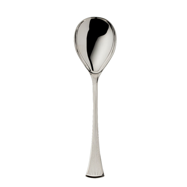 Compote / Salad Serving Spoon Large – Avenue silver-plated spoon with wide rounded bowl and sculpted ridged handle