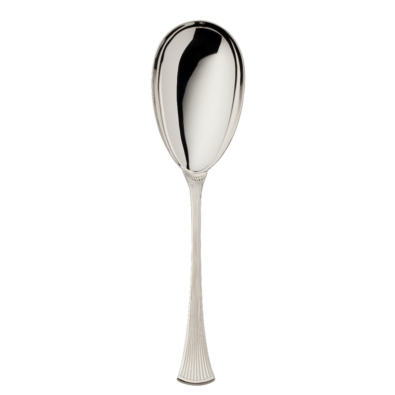 Serving Spoon – Avenue silver-plated spoon with smooth rounded bowl and sculpted ridged handle