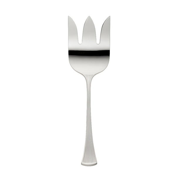 Fish Serving Fork – Avenue silver-plated fork with wide tapered prongs and sculpted ridged handle