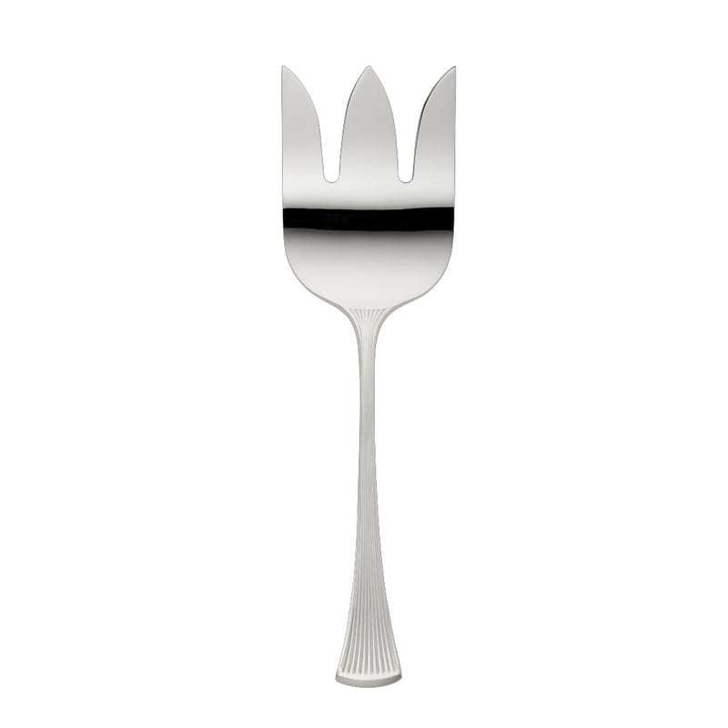 Fish Serving Fork – Avenue silver-plated fork with wide tapered prongs and sculpted ridged handle