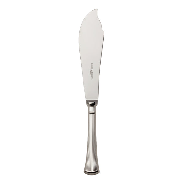 Tart Knife – Avenue silver-plated knife with curved blade and sculpted ridged handle