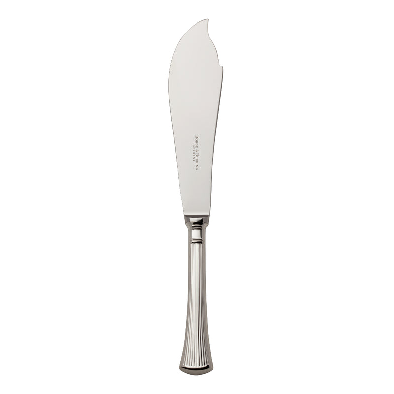 Tart Knife – Avenue silver-plated knife with curved blade and sculpted ridged handle