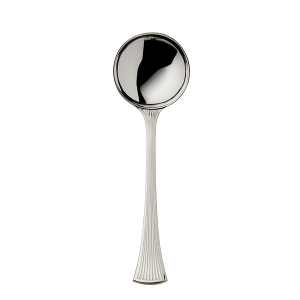 Sugar Spoon – Avenue silver-plated spoon with rounded bowl and sculpted ridged handle.