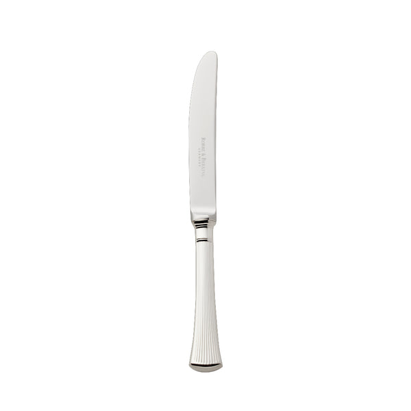 Cake Knife / Fruit Knife – Avenue silver-plated knife with smooth curved blade and sculpted ridged handle.