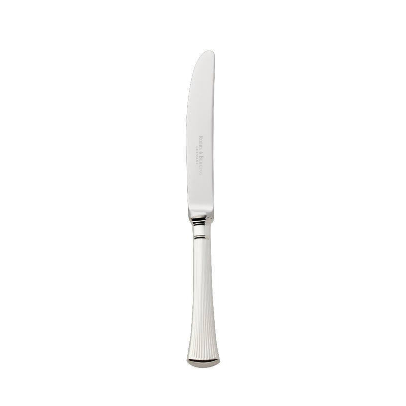 Cake Knife / Fruit Knife – Avenue silver-plated knife with smooth curved blade and sculpted ridged handle.
