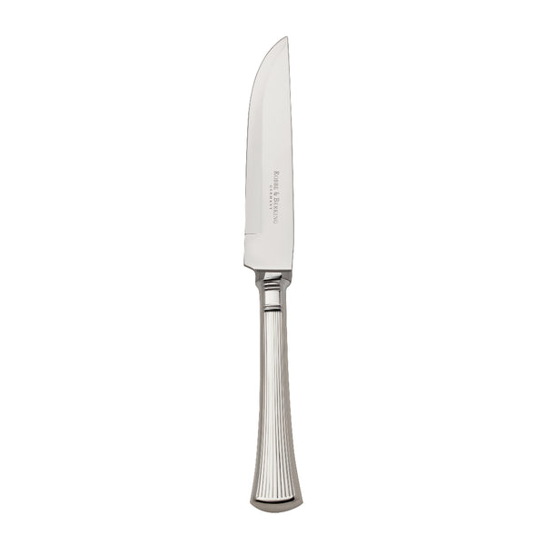 Steak Knife Avenue silver-plated with sharp blade and sculpted ridged handle.