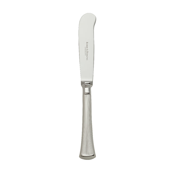 Butter Knife 20 cm – Avenue silver-plated knife with smooth curved blade and sculpted ridged handle