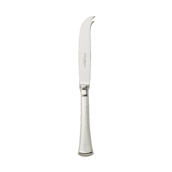 Cheese Knife 20 cm – Avenue silver-plated knife with forked tip blade and sculpted ridged handle