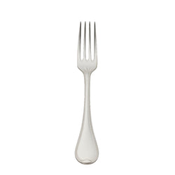 Silver-plated Französisch-Perl dessert fork with slender tines and beaded handle by Robbe & Berking.