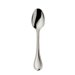Silver-plated Französisch-Perl coffee spoon 13 cm with compact bowl and beaded handle by Robbe & Berking.