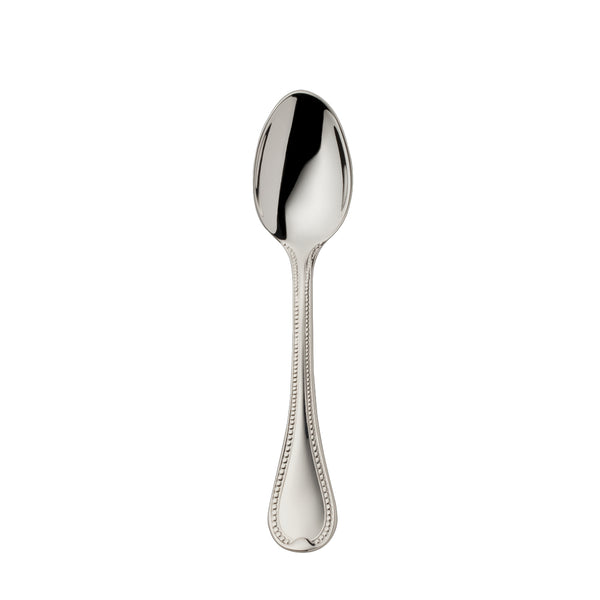 Silver-plated Französisch-Perl mocha spoon 10.5 cm with small bowl and beaded handle by Robbe & Berking.
