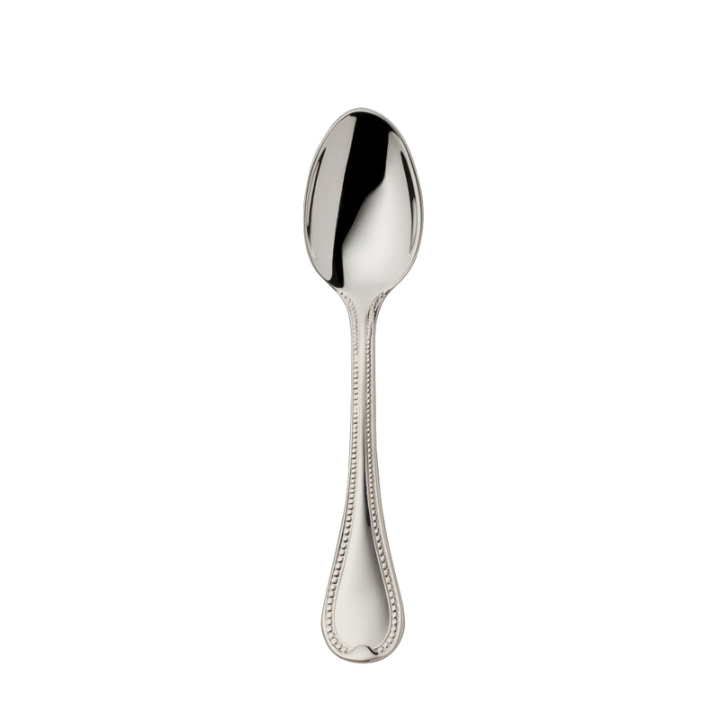 Silver-plated Französisch-Perl mocha spoon 10.5 cm with small bowl and beaded handle by Robbe & Berking.