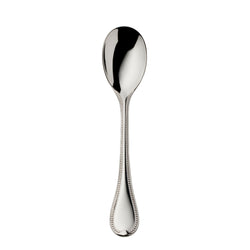 Silver-plated Französisch-Perl ice-cream spoon with rounded bowl and beaded handle by Robbe & Berking.