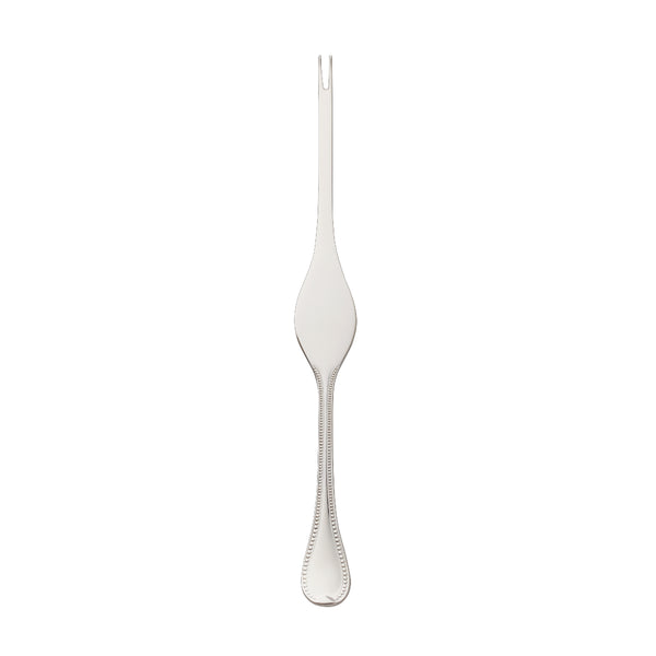 Silver-plated Französisch-Perl lobster fork with narrow prongs and beaded handle by Robbe & Berking.