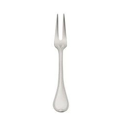 Silver-plated Französisch-Perl small meat fork with two prongs and beaded handle by Robbe & Berking.