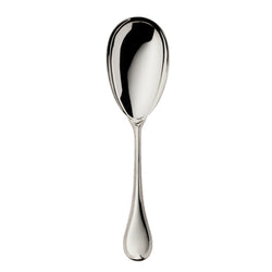 Silver-plated Französisch-Perl serving spoon with elongated bowl and beaded handle by Robbe & Berking.