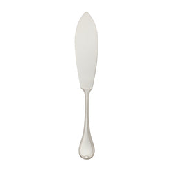 Silver-plated Französisch-Perl fish serving knife with broad blade and beaded handle by Robbe & Berking.