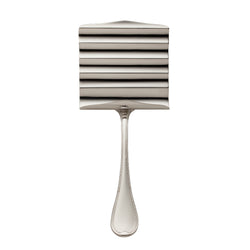 Silver-plated Französisch-Perl asparagus server with ridged blade and beaded handle by Robbe & Berking.