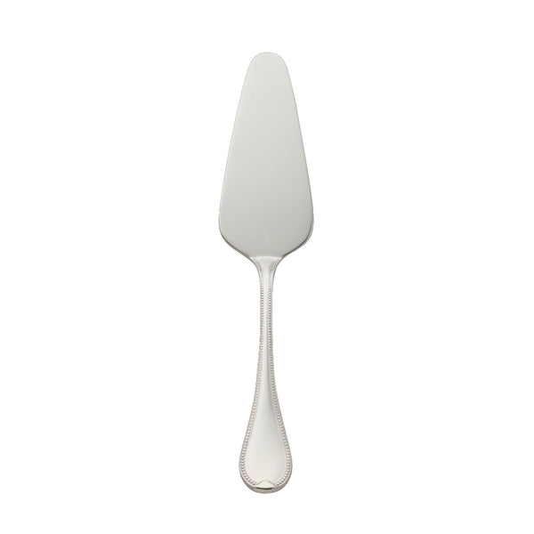 Silver-plated Französisch-Perl tart server with tapered blade and beaded handle by Robbe & Berking.