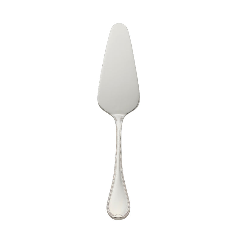 Silver-plated Französisch-Perl tart server with tapered blade and beaded handle by Robbe & Berking.