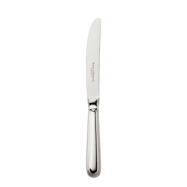 Silver-plated Französisch-Perl cake and fruit knife with slim blade and beaded handle by Robbe & Berking.