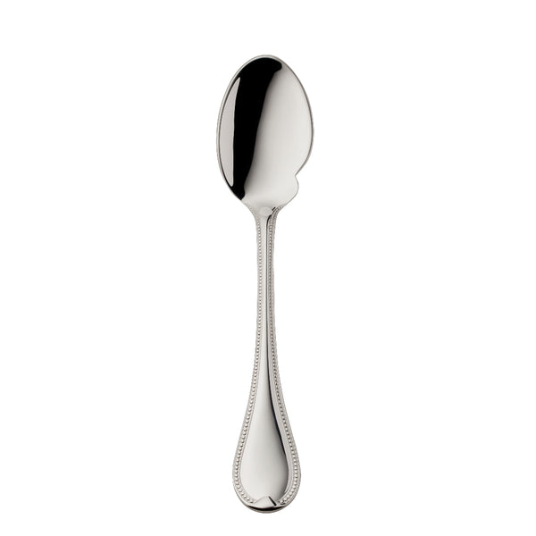Silver-plated Französisch-Perl gourmet spoon by Robbe & Berking with beaded handle design.