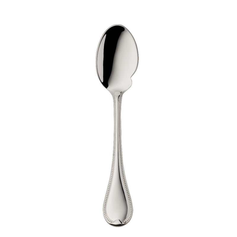 Silver-plated Französisch-Perl gourmet spoon by Robbe & Berking with beaded handle design.