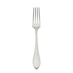 Navette silver-plated menu fork by Robbe & Berking with slender tines and sculpted handle.