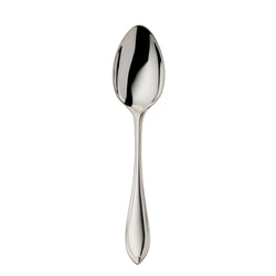 Navette silver-plated 13 cm coffee spoon by Robbe & Berking with sculpted leaf-tip handle.