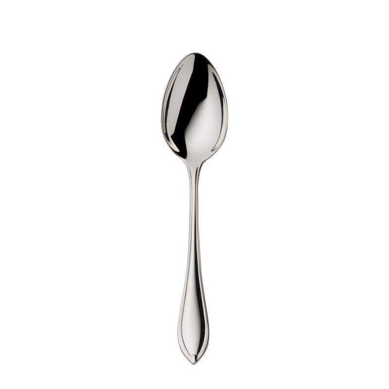 Navette silver-plated 10.5 cm mocha spoon by Robbe & Berking with leaf-tip handle.