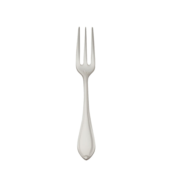 Navette silver-plated cake fork by Robbe & Berking with slender tines.