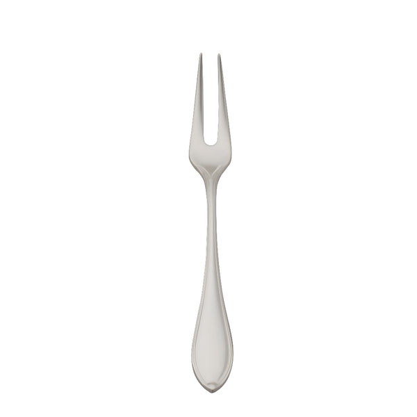 Navette silver-plated large meat fork by Robbe & Berking with elongated prongs.