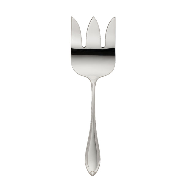 Robbe & Berking Navette silver-plated fish serving fork with three prongs.