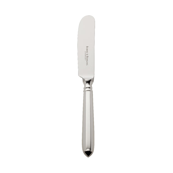 Navette silver-plated butter spreader by Robbe & Berking with broad blade.