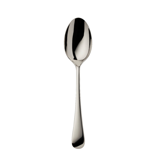 Como stainless steel menu spoon with arched stem and polished finish by Robbe & Berking.