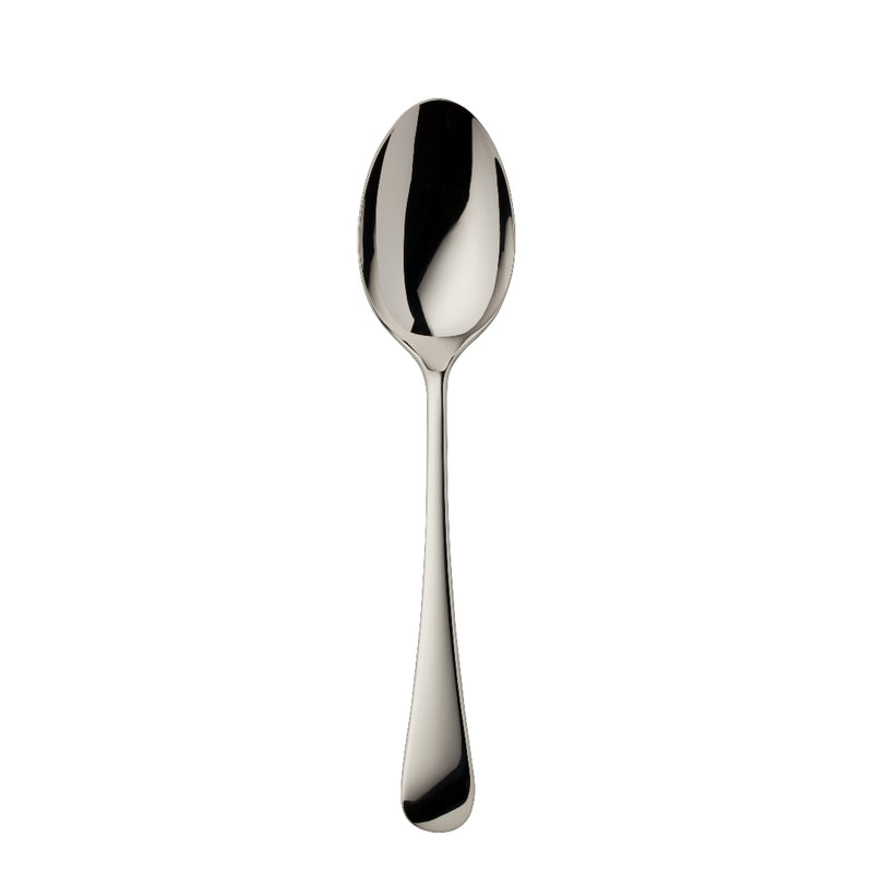 Como stainless steel menu spoon with arched stem and polished finish by Robbe & Berking.