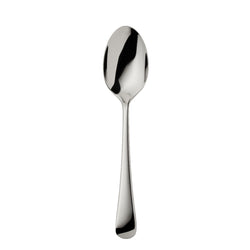 Como stainless steel dessert spoon with rounded bowl and polished handle by Robbe & Berking.