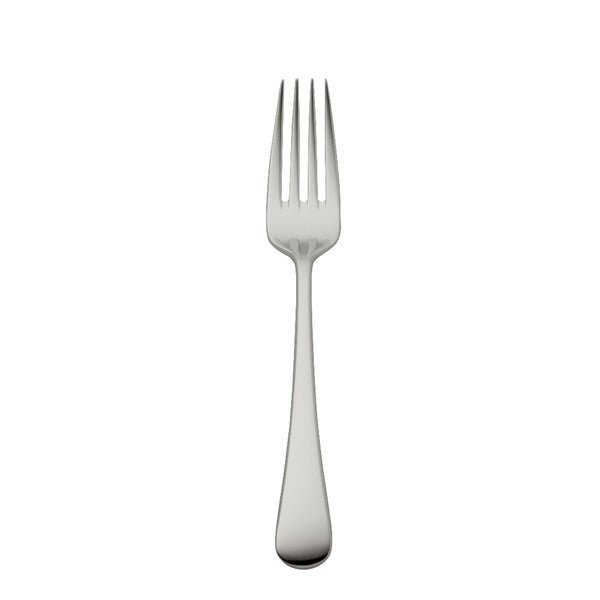 Como stainless steel dessert fork with polished handle and slender prongs by Robbe & Berking.