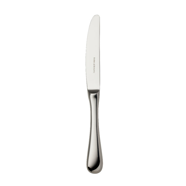 Como stainless steel dessert knife with polished blade and rounded handle by Robbe & Berking.