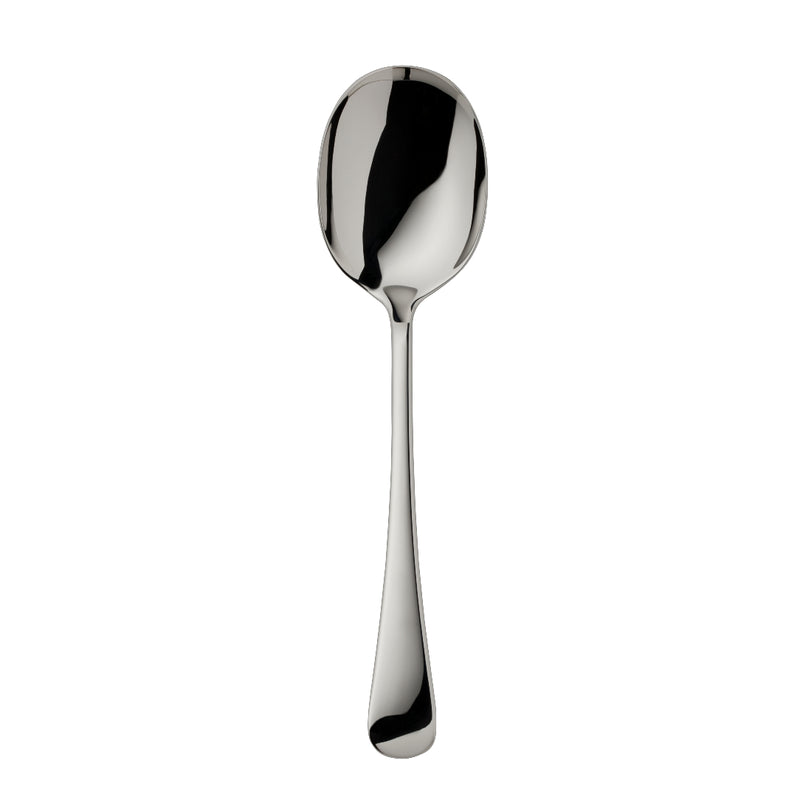 Como stainless steel serving spoon with polished finish by Robbe & Berking.