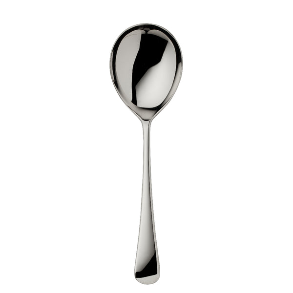 Large Como stainless steel serving spoon for salad or compote by Robbe & Berking.