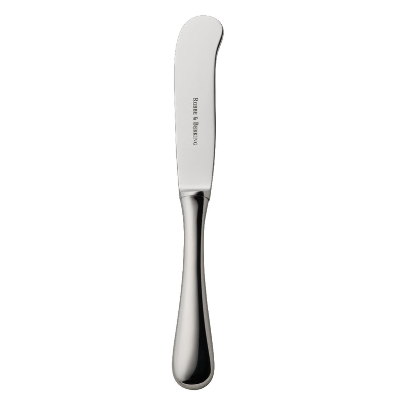 Como stainless steel butter knife with rounded blade and polished handle by Robbe & Berking.