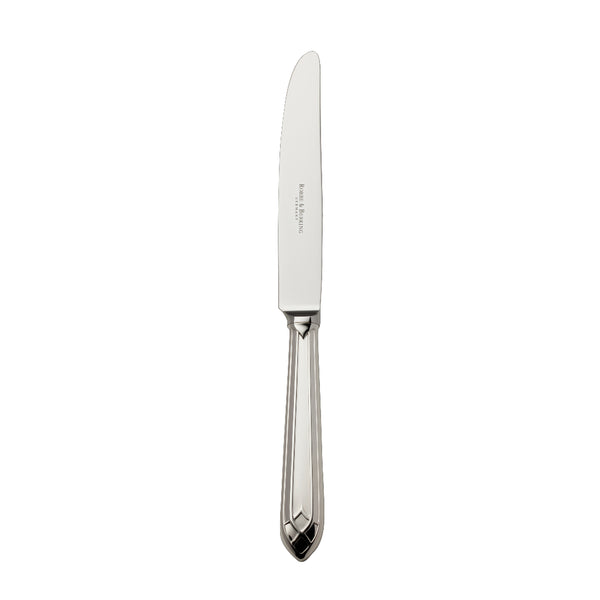 Arcade silver-plated starter and dessert knife by Robbe & Berking with polished blade and detailed handle.