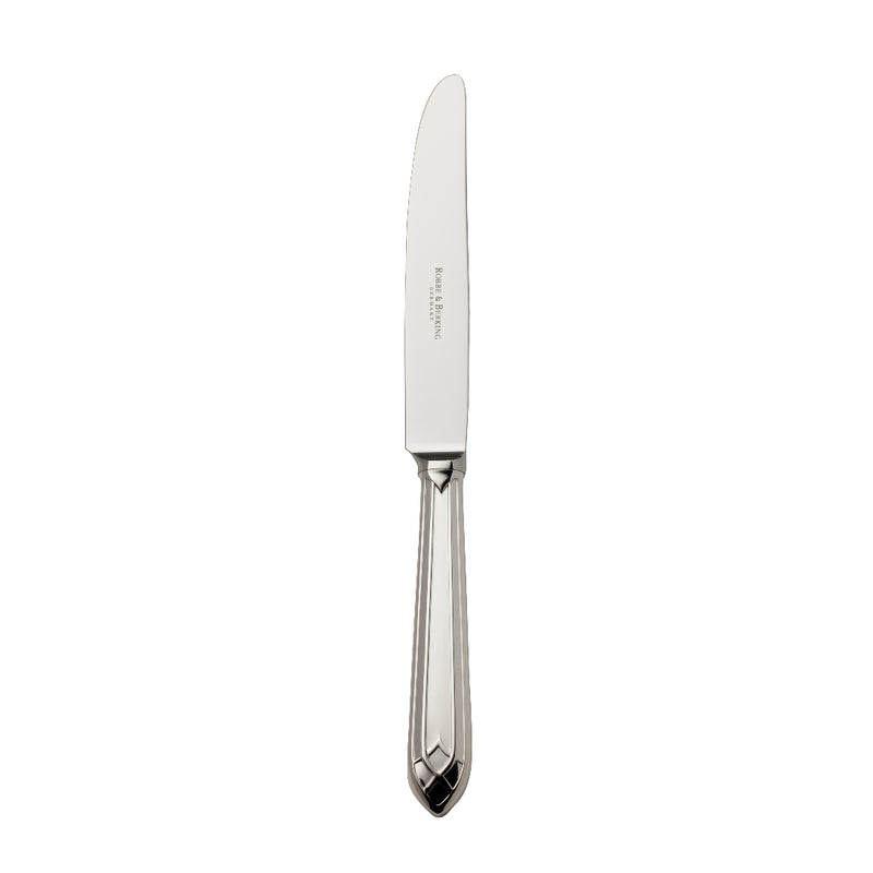 Arcade silver-plated starter and dessert knife by Robbe & Berking with polished blade and detailed handle.