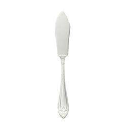 Arcade silver-plated fish knife by Robbe & Berking with broad tapered blade and fine point.