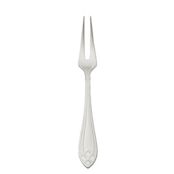 Arcade silver-plated large meat serving fork by Robbe & Berking with two long prongs and detailed handle.