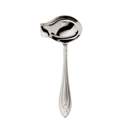 Arcade silver-plated sauce ladle by Robbe & Berking with curved bowl and geometric handle design.