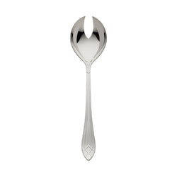 Arcade silver-plated large salad serving fork by Robbe & Berking with curved bowl and detailed handle.