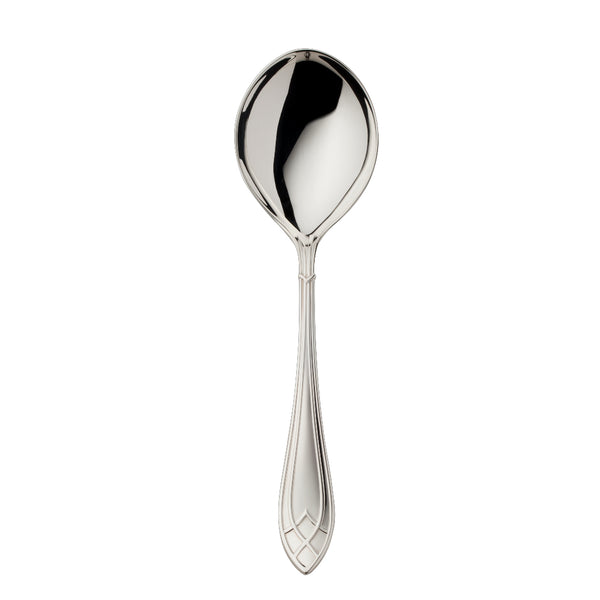 Arcade silver-plated 18 cm salad serving spoon by Robbe & Berking with deep bowl and elegant handle.