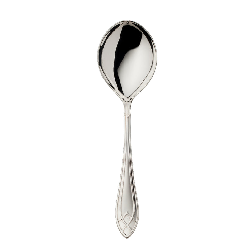 Arcade silver-plated 18 cm salad serving spoon by Robbe & Berking with deep bowl and elegant handle.